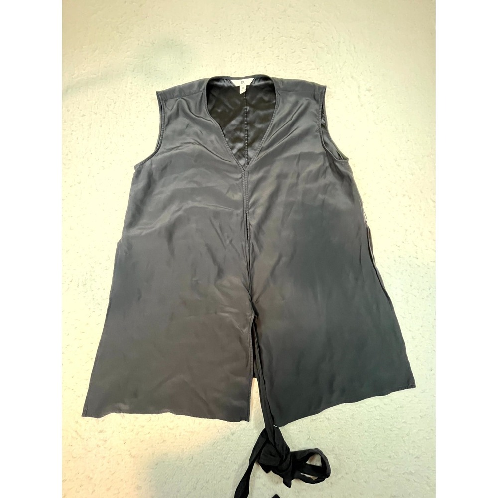 Banana Republic Mini Dress‎ Womens Medium Black 100% Silk Sleeveless Tie Front